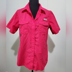 Columbia PFG Women’s Pink Short Sleeve Fishing Shirt Utility Hiking Travel M